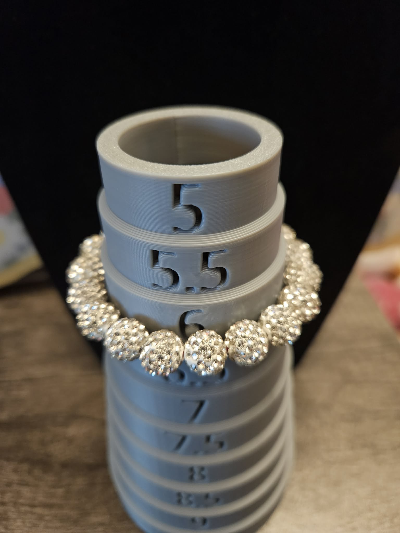 Beaded Bracelet, Rhinestone disco ball design