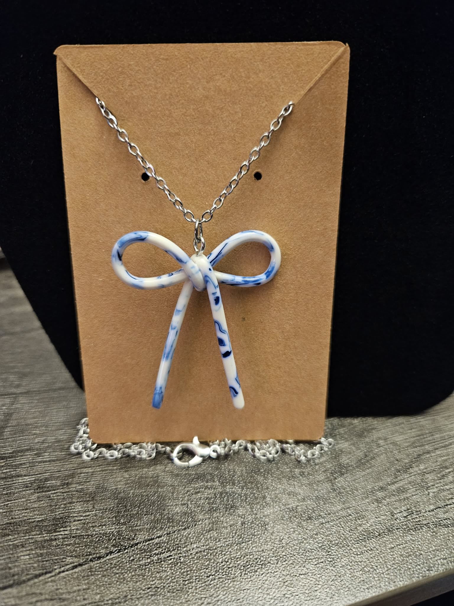 Porcelain Bow Necklace