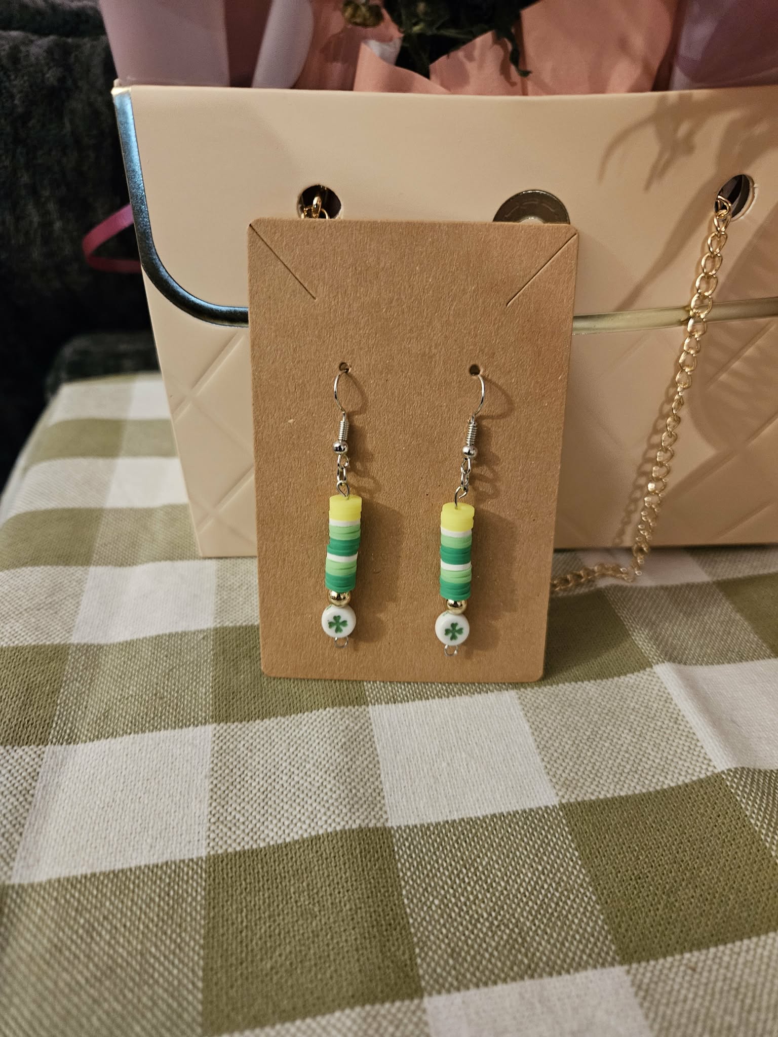 St. Patrick's Day earrings, Festive Clover
